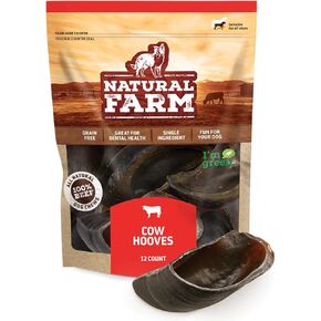 Natural Farm Cow Hooves (6 Pack), Odor-Free, All Natural Sourced from Farm-Raised Beef Hoof Dog Treats, Great Alternative to Bully Sticks or Rawhide, Dental Chew for Small, Medium, Large Breeds in Saudi Arabia