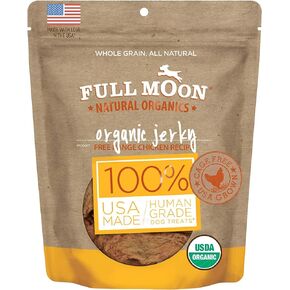 Full Moon Natural Organics Grass Fed Beef Jerky Healthy All Natural Dog Treats Human Grade 14 oz