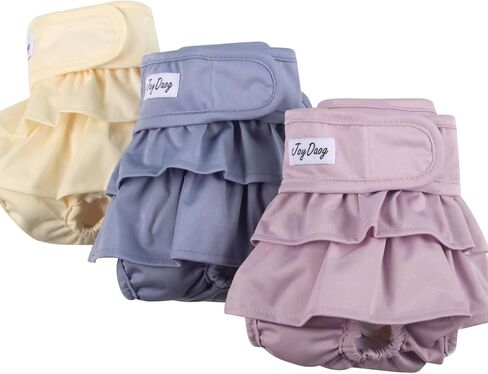 JoyDaog 3 Pack Small Dog Diapers for Female Reusable Premium Jean Puppy Wrap,Black XS in Saudi Arabia