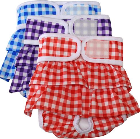 JoyDaog 3 Pack Small Dog Diapers for Female Reusable Premium Jean Puppy Wrap,Black XS in Saudi Arabia