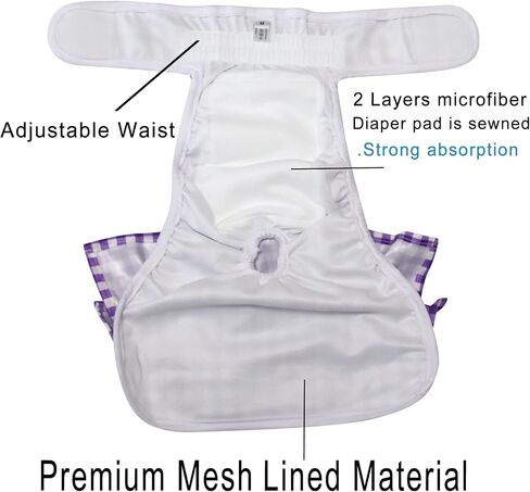 JoyDaog 3 Pack Small Dog Diapers for Female Reusable Premium Jean Puppy Wrap,Black XS in Saudi Arabia
