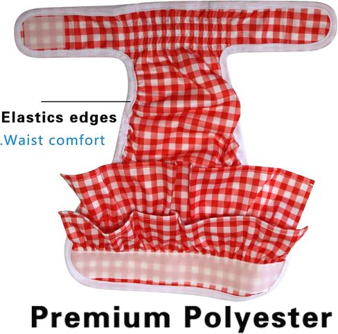 JoyDaog 3 Pack Small Dog Diapers for Female Reusable Premium Jean Puppy Wrap,Black XS in Saudi Arabia