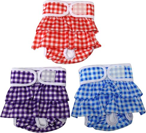 JoyDaog 3 Pack Small Dog Diapers for Female Reusable Premium Jean Puppy Wrap,Black XS in Saudi Arabia