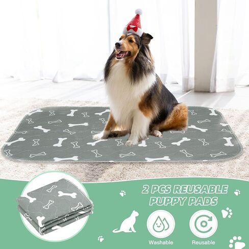 Washable Pee Pads for Dogs, Large 2 Pack 36"x48" Dog Pee Pads Washable, Waterproof Puppy Pads Mat Reusable Fast Absorbent Dog Potty Training Pads, Whelping Pads for Playpen Crate in Saudi Arabia