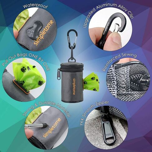 موزع أكياس نفايات الكلاب من سيمبليتومي لحزام المقود مقاوم للماء 1680D أكسفورد YKK سحاب (رمادي) in Kuwait