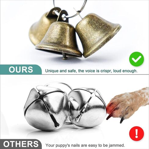 أجراس تدريب الكلاب من QUXIANG، أجراس أبواب للكلاب للتدريب على استخدام الحمام والتواصل، ترقية 7 أجراس أبواب عالية كبيرة جدًا، طراز فريد وجودة ممتازة للجراء والكلاب والكلاب والكلاب والقطط الأليفة in Kuwait