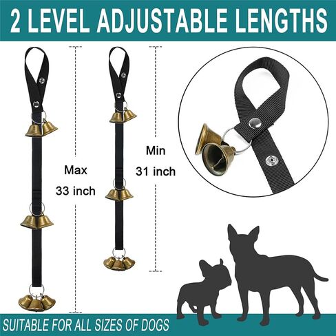 أجراس تدريب الكلاب من QUXIANG، أجراس أبواب للكلاب للتدريب على استخدام الحمام والتواصل، ترقية 7 أجراس أبواب عالية كبيرة جدًا، طراز فريد وجودة ممتازة للجراء والكلاب والكلاب والكلاب والقطط الأليفة in Kuwait