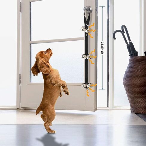 FOLKSMATE Leather Dog Door Bells for Potty Training, Big Brass Puppy Dog Door Bells Extra Loud for Dogs Training, Housebreaking, Door Knob, Dog Bell to Ring to Go Outside Puppy Pet Supplies Leather in Kuwait