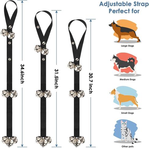 FOLKSMATE Leather Dog Door Bells for Potty Training, Big Brass Puppy Dog Door Bells Extra Loud for Dogs Training, Housebreaking, Door Knob, Dog Bell to Ring to Go Outside Puppy Pet Supplies Leather in Kuwait