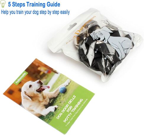 FOLKSMATE Leather Dog Door Bells for Potty Training, Big Brass Puppy Dog Door Bells Extra Loud for Dogs Training, Housebreaking, Door Knob, Dog Bell to Ring to Go Outside Puppy Pet Supplies Leather in Kuwait