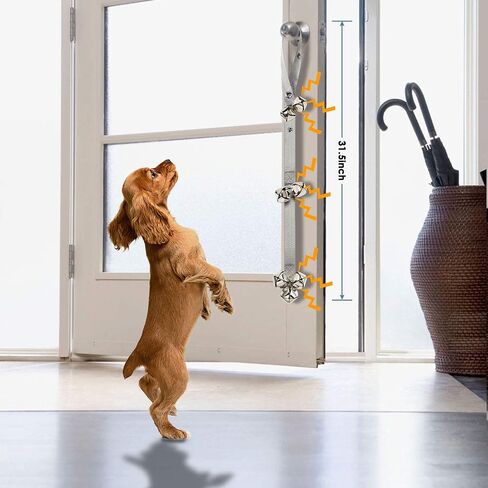 FOLKSMATE Leather Dog Door Bells for Potty Training, Big Brass Puppy Dog Door Bells Extra Loud for Dogs Training, Housebreaking, Door Knob, Dog Bell to Ring to Go Outside Puppy Pet Supplies Leather in Kuwait