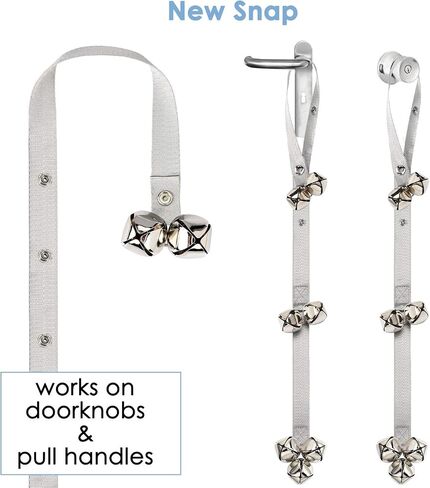 FOLKSMATE Leather Dog Door Bells for Potty Training, Big Brass Puppy Dog Door Bells Extra Loud for Dogs Training, Housebreaking, Door Knob, Dog Bell to Ring to Go Outside Puppy Pet Supplies Leather in Kuwait