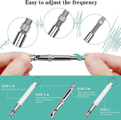 صفارة كلب من قطعتين، صفارة كلب من الفولاذ المقاوم للصدأ بالموجات فوق الصوتية لإيقاف نباح كلب الجيران، صفارة كلب قابلة للتعديل مع حزام حبل لجعل الكلاب تأتي إليك للتدريب وتدريب الكلاب ومساعدات السلوك in Kuwait