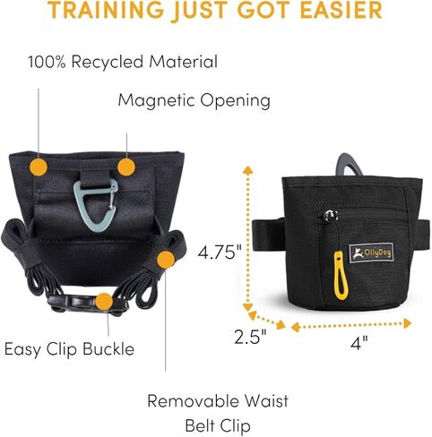 حقيبة علاج OllyDog Goodie، حقيبة علاج الكلاب، مشبك حزام الخصر للتدريب بدون استخدام اليدين، إغلاق مغناطيسي، تدريب الكلاب ومساعدات السلوك، ثلاث طرق للارتداء (مموهة الغابة) in Kuwait