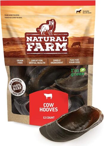 Natural Farm Cow Hooves (6 Pack), Odor-Free, All Natural Sourced from Farm-Raised Beef Hoof Dog Treats, Great Alternative to Bully Sticks or Rawhide, Dental Chew for Small, Medium, Large Breeds in Saudi Arabia