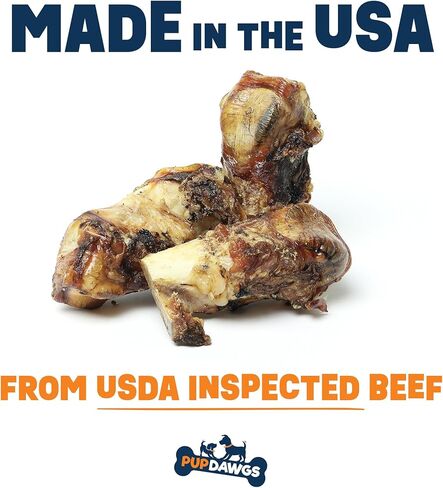 Dog-Bones-for-Aggressive-Chewers | Hickory Smoked Flavor 4" Beef Shank Knuckles | Dog-Bones-for-Medium-Dog | All Natural Dog Bone Treats Made in The USA - Individually Wrapped (3 Piece Pack) in Kuwait