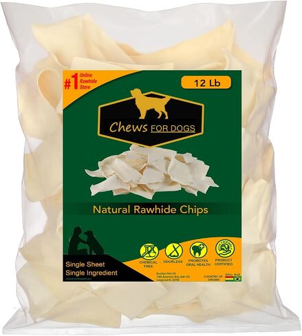 Chews for Dogs Premium Rawhide Chips – Natural Long-Lasting Treats (4 Pounds) in Kuwait