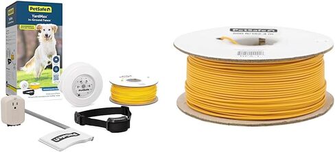 سياج الحيوانات الأليفة من PetSafe YardMax قابل لإعادة الشحن وسلك حدودي - بكرة 500 قدم من الأسلاك النحاسية الصلبة مقاس 20 - سلك سياج الحيوانات الأليفة داخل الأرض - قد تختلف الألوان in Kuwait