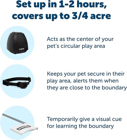 نظام احتواء الحيوانات الأليفة اللاسلكي من PetSafe + بطاريتين بديلتين - سياج كهربائي لاسلكي أصلي للكلاب - من الشركة الأم للعلامة التجارية غير المرئية للسياج - يغطي مساحة تصل إلى 1/2 فدان - للحيوانات الأليفة التي يبلغ وزنها 8 أرطال فما فوق in Kuwait