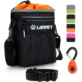 Dog Treat Pouch - 3 Ways to Wear Dog Treat Bag, Dog Training Treat Pouches for Pet Training with Clicker, Shoulder Strap, Adjustable Belt, Poop Bag Dispenser, Easily Carrying Kibble Snacks Pet Toys in Saudi Arabia
