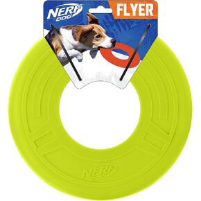 Nerf Dog Tire Flyer Outdoor Dog Toy, 10 Inch Flying Disc Dog Fetch Toy, Rubber Dog Toy for Medium Dogs and Large Dogs, Blue in Saudi Arabia