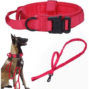 Tactical Dog Collar Adjustable Military Nylon Dog Collar with Control Handle and Heavy Duty Metal Buckle for Medium and Large Dogs (Brown,L) in Saudi Arabia