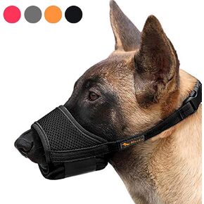 HEELE Dog Muzzle,Soft Nylon Muzzle Anti Biting Barking Chewing,Air Mesh Breathable Drinkable Adjustable Loop Pets Muzzle for Small Medium Large Dogs 4 Colors 4 Sizes