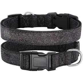 TDTOK Glitter Dog Collar, Comfy and Durable Bling Pet Collar for Small Medium Large Dogs with Eco-Friendly Plastic Buckle and Adjustable Stylish Nylon Material Fit Necks： 9.8-22.4''