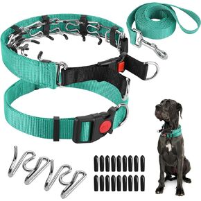 Prong Training Collar with Comfort Tips and Quick Release Snap Buckle - Dog Choke Pinch Collar with Nylon Cover - Classic Collar and Leash for Small to Large Dogs in Saudi Arabia