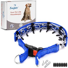 Supet Dog Prong Collar, Dog Choke Collar Adjustable Dog Pinch Collar with Quick Release Buckle/Nylon Cover for Small Medium Large Dogs in Saudi Arabia