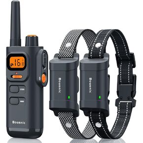 Bousnic Dog Training Collar with Remote - 4000ft Waterproof Dog Shock Collars 2 Dogs for Large Medium Small Dogs Rechargeable E Collars for Dogs Training with Beep Vibration Humane Shock(1-16) Mode