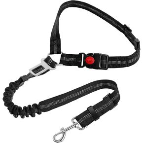 YAOHDAO حزام مقعد الكلب للسيارة، ضبط النفس قابل للتعديل مع مسند رأس مطاطي مطاطي للمركبة، حلقة تسلق دوارة 360 درجة من النايلون أحزمة أمان للحيوانات الأليفة شديدة التحمل للكلاب (أسود) in Kuwait