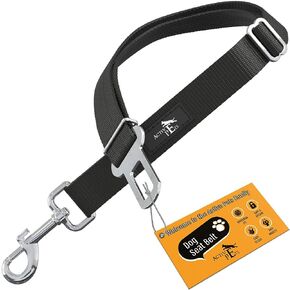 Active Pets Black Car Seat Belt for Dogs, Attaches to Harness & Collar, Adjustable 18" - 24" Travel Restraint System Fits Small - Large Pups for Safety & Comfort, Essential Pet Supplies & Accessories in Saudi Arabia