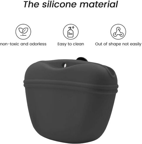 AUDWUD Silicone Dog Treat Pouch,With Dog Training Clicker,Clip on Portable Training Container,Convenient Magnetic Buckle Closing and Waist Clip in Saudi Arabia
