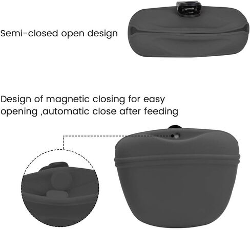 AUDWUD Silicone Dog Treat Pouch,With Dog Training Clicker,Clip on Portable Training Container,Convenient Magnetic Buckle Closing and Waist Clip in Saudi Arabia