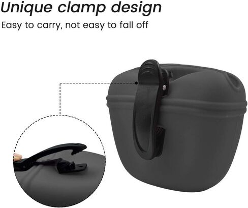 AUDWUD Silicone Dog Treat Pouch,With Dog Training Clicker,Clip on Portable Training Container,Convenient Magnetic Buckle Closing and Waist Clip in Saudi Arabia