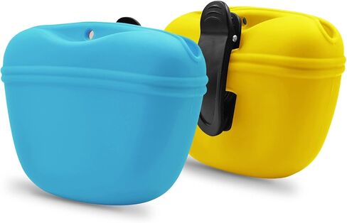 AUDWUD Silicone Dog Treat Pouch,With Dog Training Clicker,Clip on Portable Training Container,Convenient Magnetic Buckle Closing and Waist Clip in Saudi Arabia