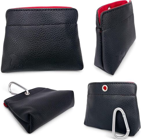 Extra Small Dog Treat Pouch – Slim Magnetic Pocket Dog Treat Bag for Walking & Training – Discreet Clip On Treat Pouch for Leash, Waistband or Pocket – Mess Free Storage (Black/Gray) in Kuwait
