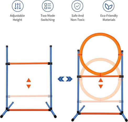 Dog Agility Training Equipment, 60-Piece Dog Obstacle Course Training Starter Kit Pet Outdoor Game with Tunnel, Agility Hurdle, Weave Poles, Jump Ring, Pause Box, Toy Balls and Storage Bag in Saudi Arabia