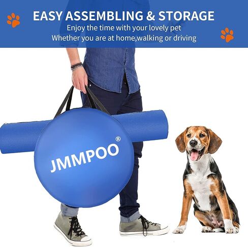 Dog Agility Training Equipment, 60-Piece Dog Obstacle Course Training Starter Kit Pet Outdoor Game with Tunnel, Agility Hurdle, Weave Poles, Jump Ring, Pause Box, Toy Balls and Storage Bag in Saudi Arabia