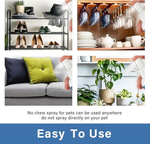HAPIPET رذاذ مرير للكلاب لوقف المضغ، لا رذاذ مضغ للكلاب، رذاذ مصحح للحيوانات الأليفة للاستخدام الداخلي والخارجي، يمنع خدش الأثاث والأحذية والنباتات in Kuwait