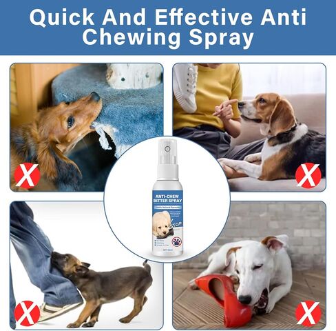 HAPIPET رذاذ مرير للكلاب لوقف المضغ، لا رذاذ مضغ للكلاب، رذاذ مصحح للحيوانات الأليفة للاستخدام الداخلي والخارجي، يمنع خدش الأثاث والأحذية والنباتات in Kuwait