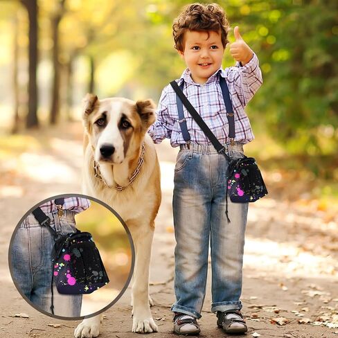 Dog Clicker Training Kit, 1 Dog Treat Training Pouch and 2 Pieces Pet Training Clicker with Wrist Strap, Built in Poop Bag Dispenser Easily Carrying Pet Toys Treats (Army Green,Solid Pattern) in Saudi Arabia