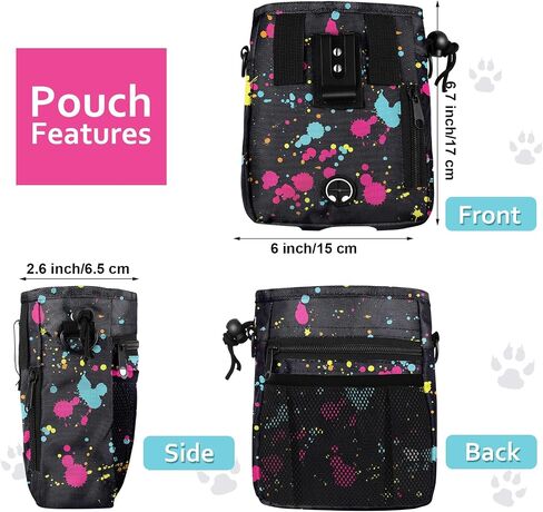 Dog Clicker Training Kit, 1 Dog Treat Training Pouch and 2 Pieces Pet Training Clicker with Wrist Strap, Built in Poop Bag Dispenser Easily Carrying Pet Toys Treats (Army Green,Solid Pattern) in Saudi Arabia