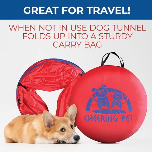 نفق رشاقة للكلاب، خياران مزدوجان؛ مفتوح او عمي، متصل او منفصل، معدات تدريب رشاقة الكلاب، انشطة ممتعة للكلاب، حجم كبير 14 قدم in Kuwait