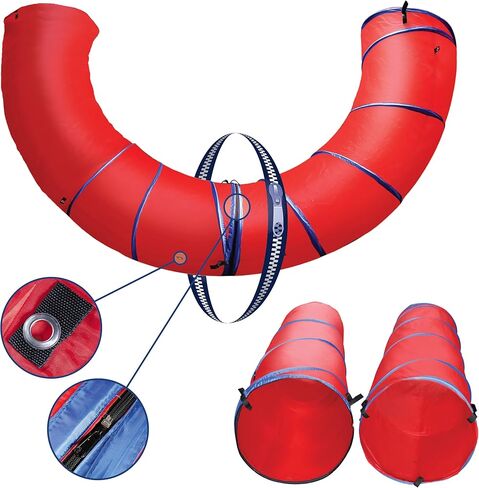 نفق رشاقة للكلاب، خياران مزدوجان؛ مفتوح او عمي، متصل او منفصل، معدات تدريب رشاقة الكلاب، انشطة ممتعة للكلاب، حجم كبير 14 قدم in Kuwait