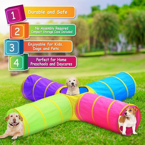 Hide N Side Kids Play Tunnels, Indoor Outdoor Crawl through Tunnel for Kids Dog Toddler Babies Children, Pop up Tunnel Gift Toy (Orange/Black, 1 Way) in Saudi Arabia