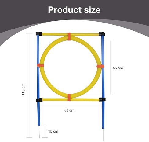 Petprime Dog Jump Ring Agility Kit Hoop Jump Set, Dog Agility Training Course Equipment Professional, Jump Obstacle Course for Dogs Outdoor, Puppy Agility Course Backyard Set, 21.7’’ in Diameter in Saudi Arabia