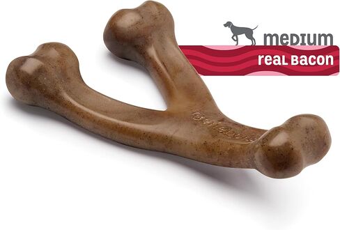 Benebone Wishbone Durable Dog Chew Toy for Aggressive Chewers, Real Bacon, Made in USA, Medium in Saudi Arabia