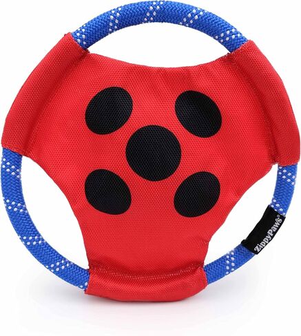 ZippyPaws Rope Gliderz - Durable Outdoor Dog Toy, Pet Flying Disc, Soft Frisbee Dog Toy for Throwing & Fetching, Gift for Dog Dads - Blue in Saudi Arabia